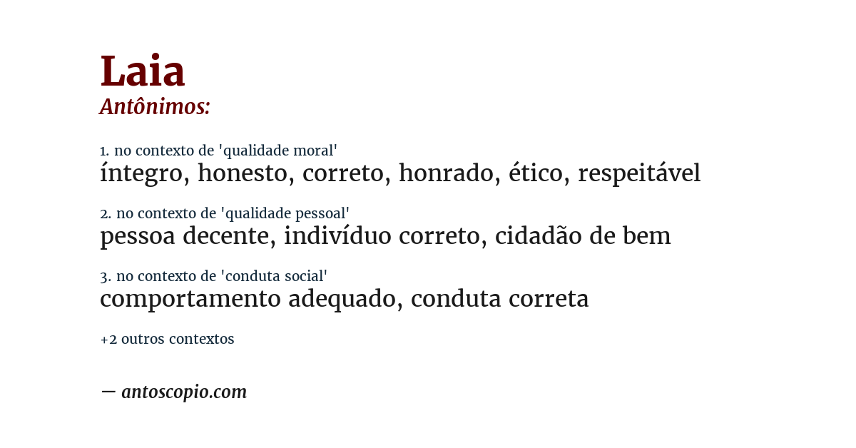Antônimo de laia