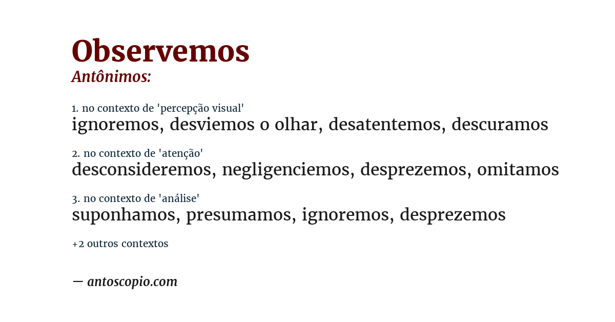 Antônimo de observemos