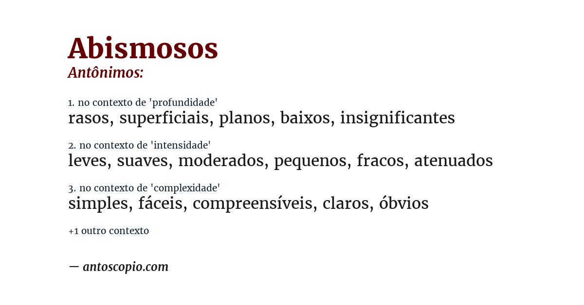 Antônimo de abismosos