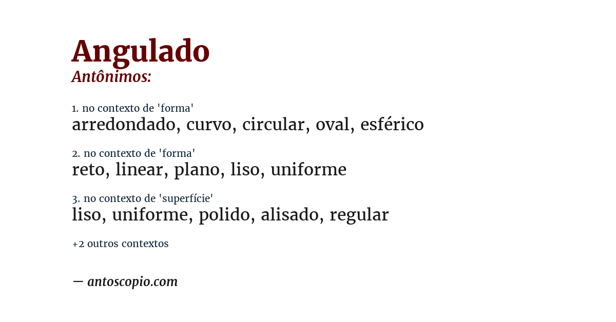 Antônimo de angulado