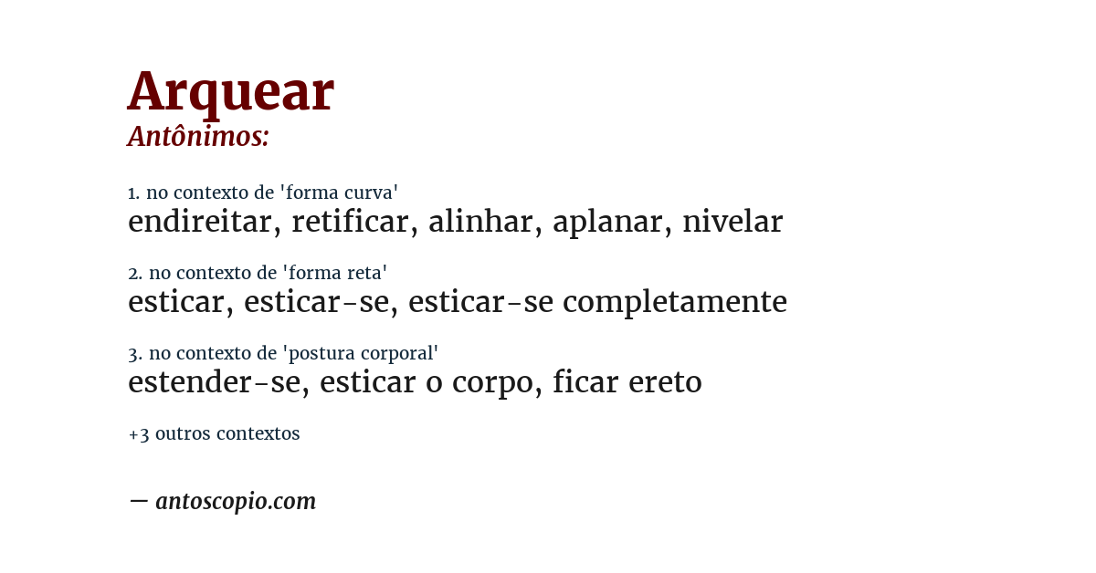 Antônimo de arquear