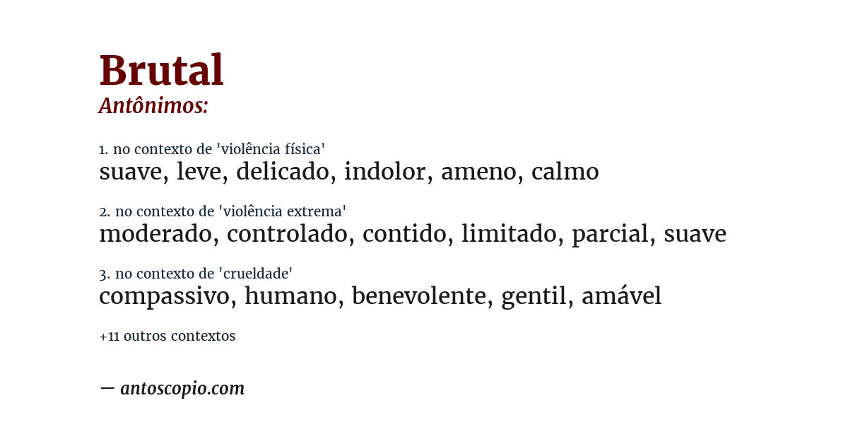 Antônimo de brutal