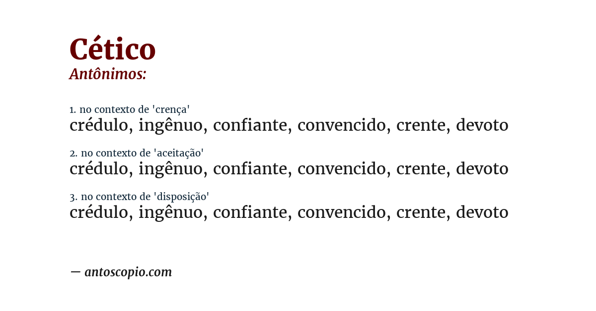 Antônimo de cético