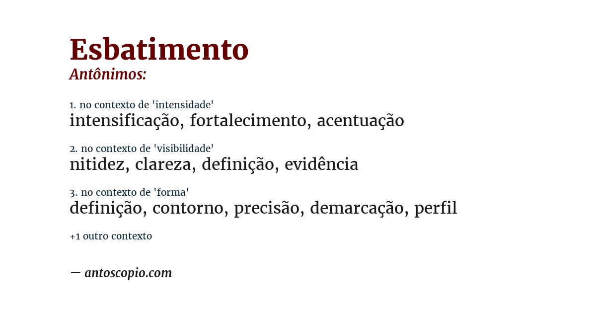 Antônimo de esbatimento