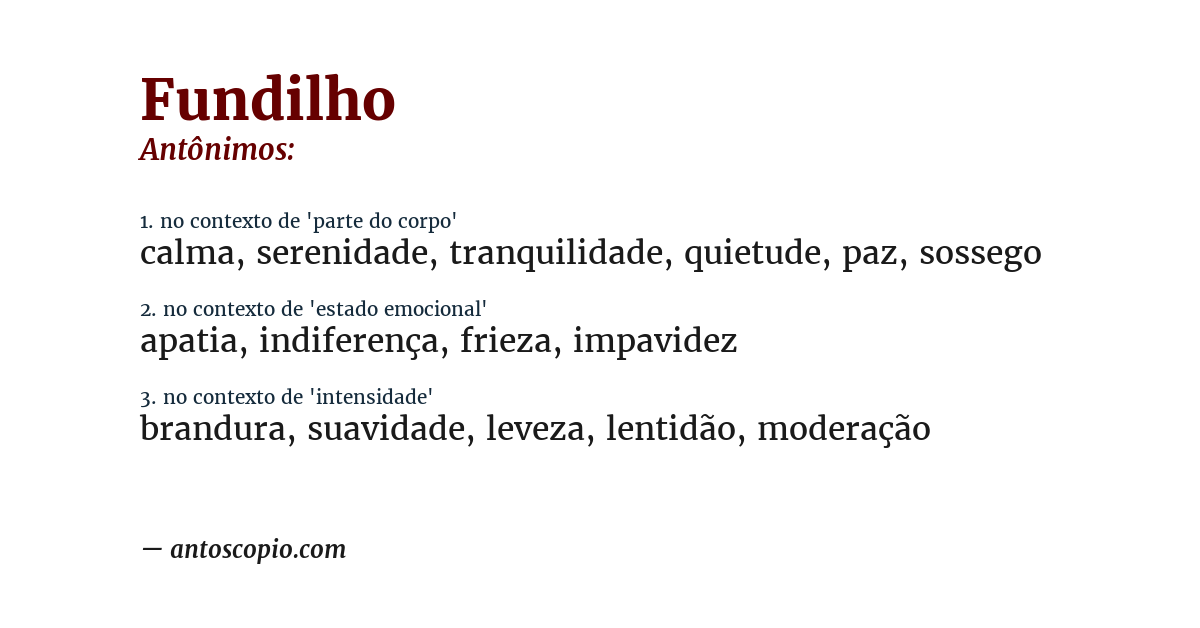 Antônimo de fundilho