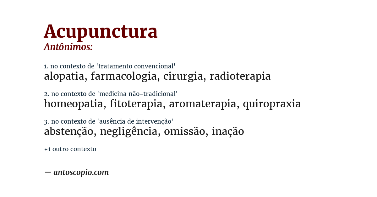 Antônimo de acupunctura