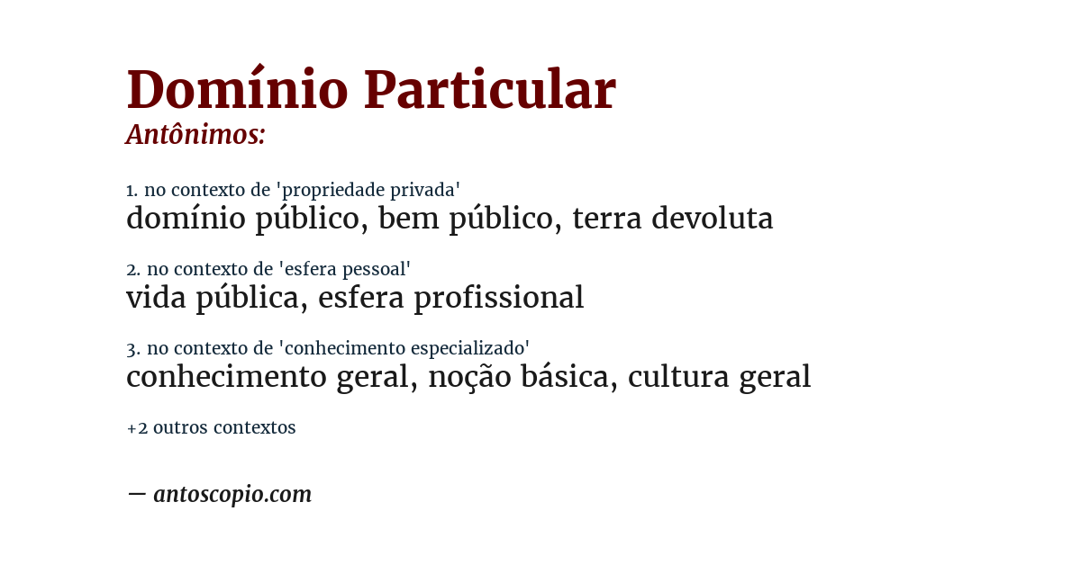 Antônimo de domínio particular