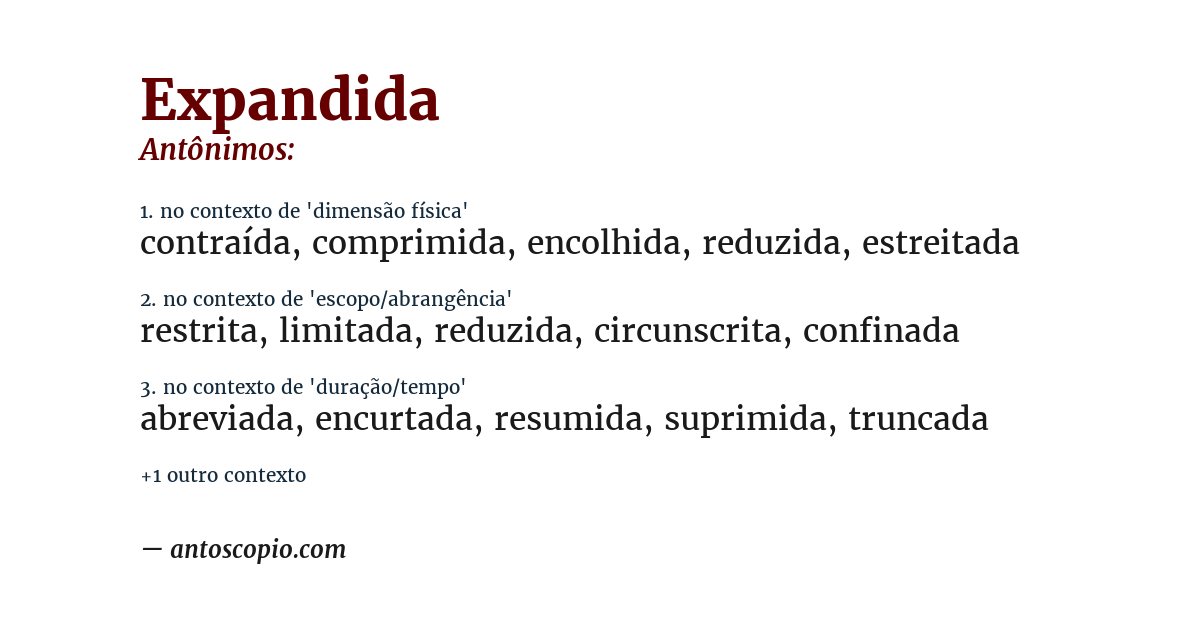 Antônimo de expandida