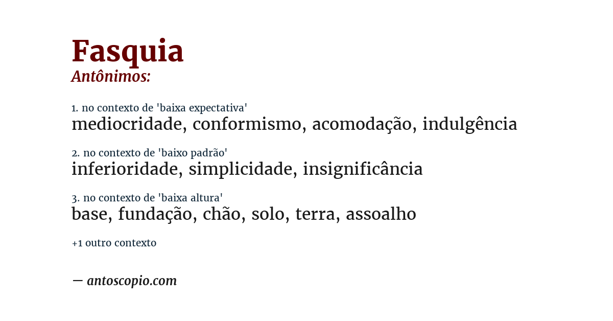 Antônimo de fasquia