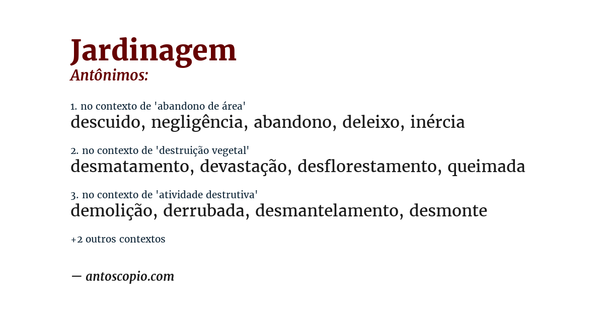 Antônimo de jardinagem