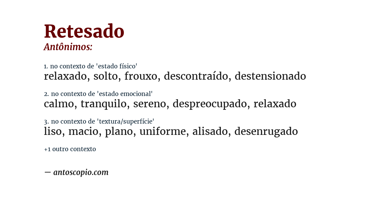 Antônimo de retesado