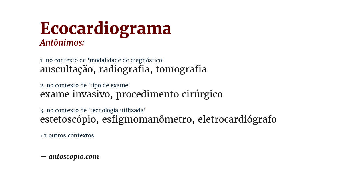 Antônimo de ecocardiograma