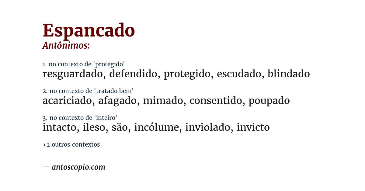 Antônimo de espancado