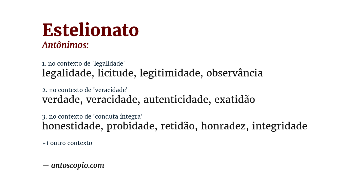 Antônimo de estelionato