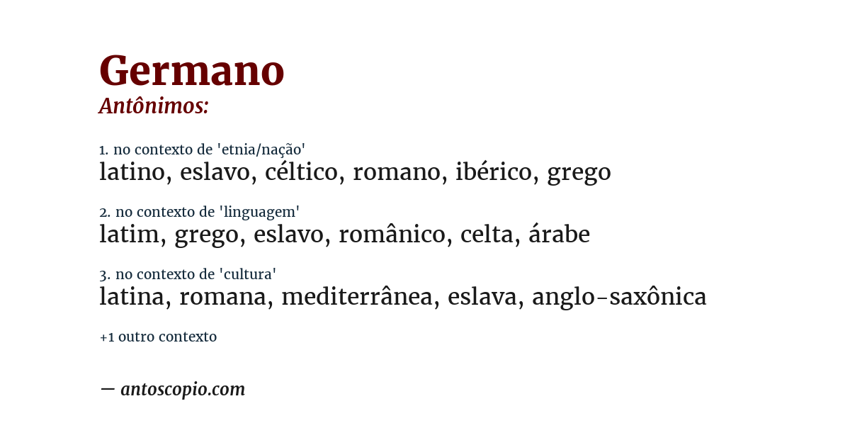 Antônimo de germano