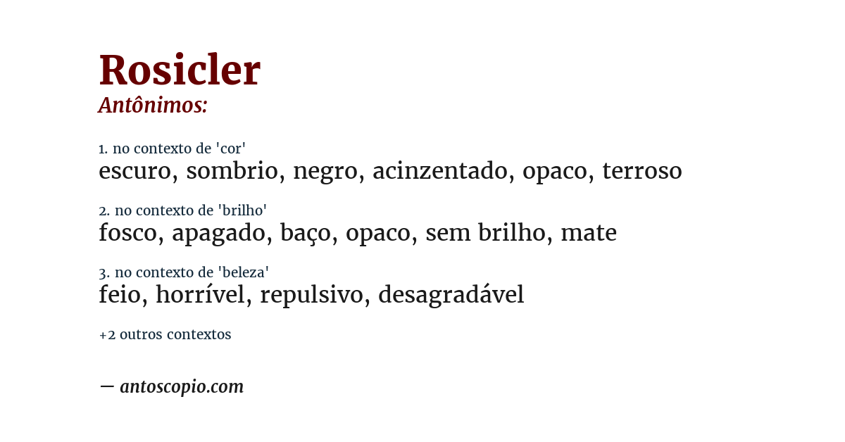 Antônimo de rosicler