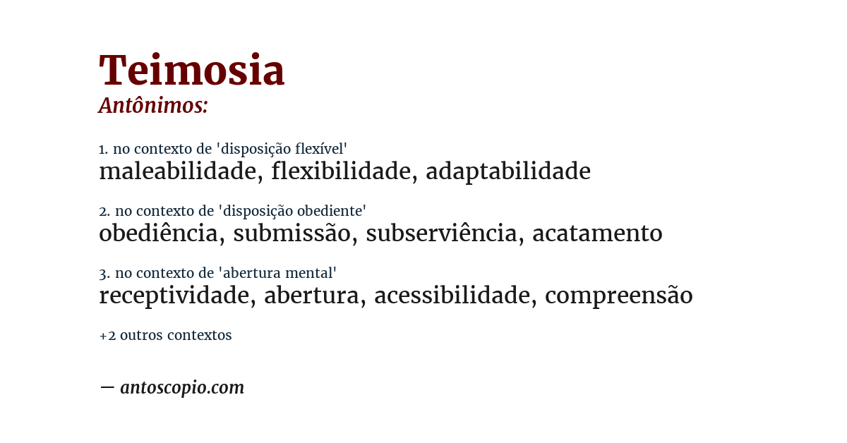 Antônimo de teimosia