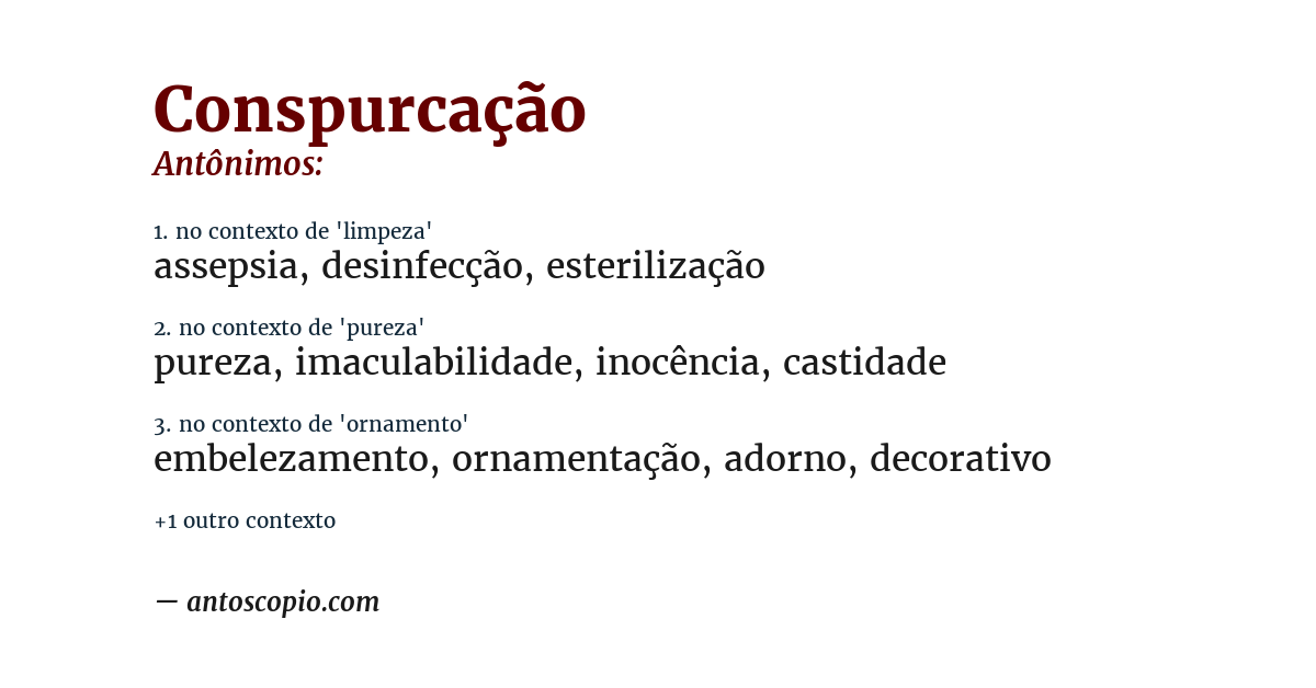 Antônimo de conspurcação
