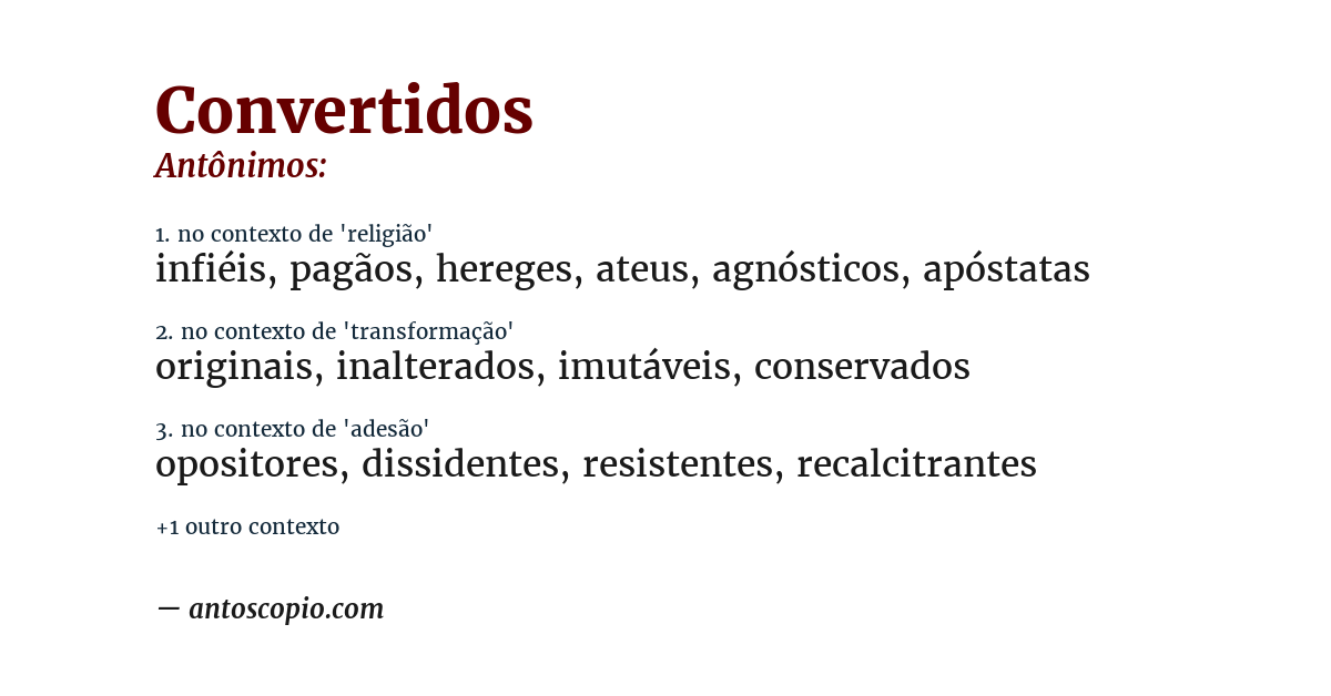 Antônimo de convertidos