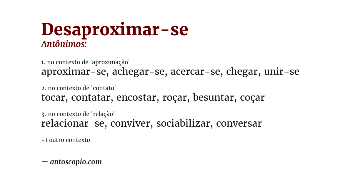 Antônimo de desaproximar-se