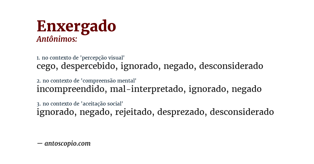 Antônimo de enxergado