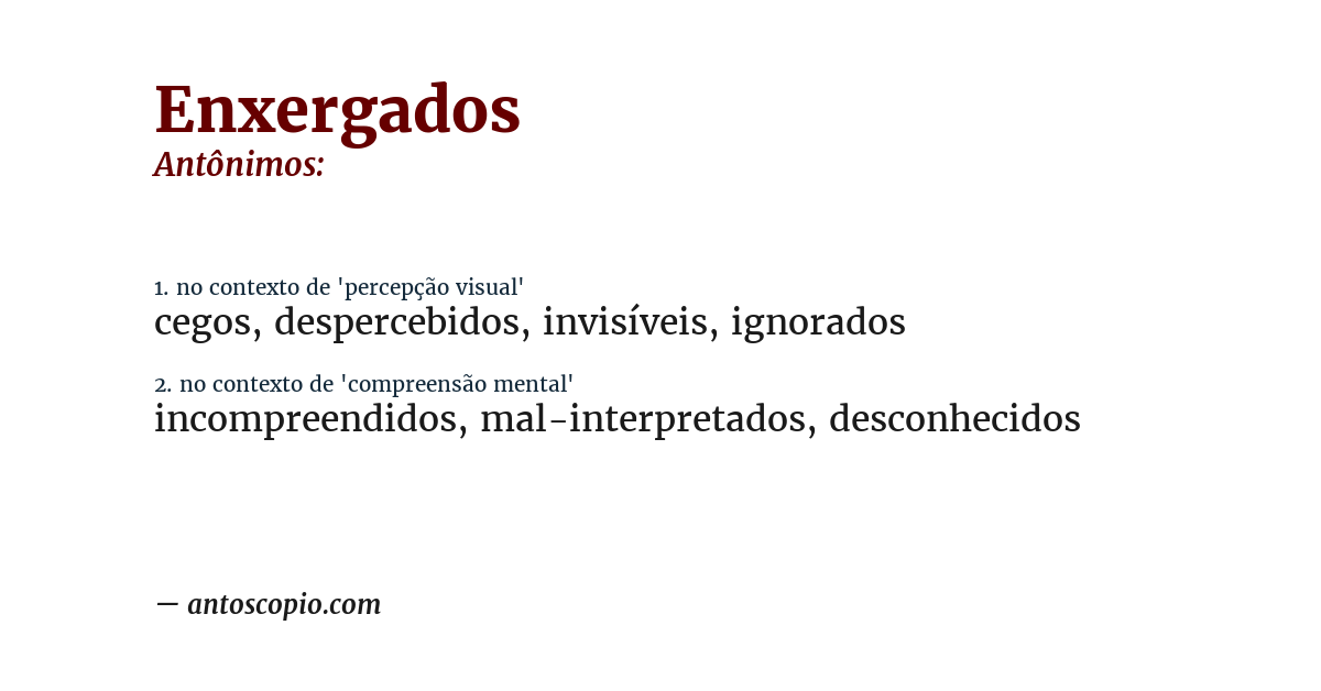 Antônimo de enxergados