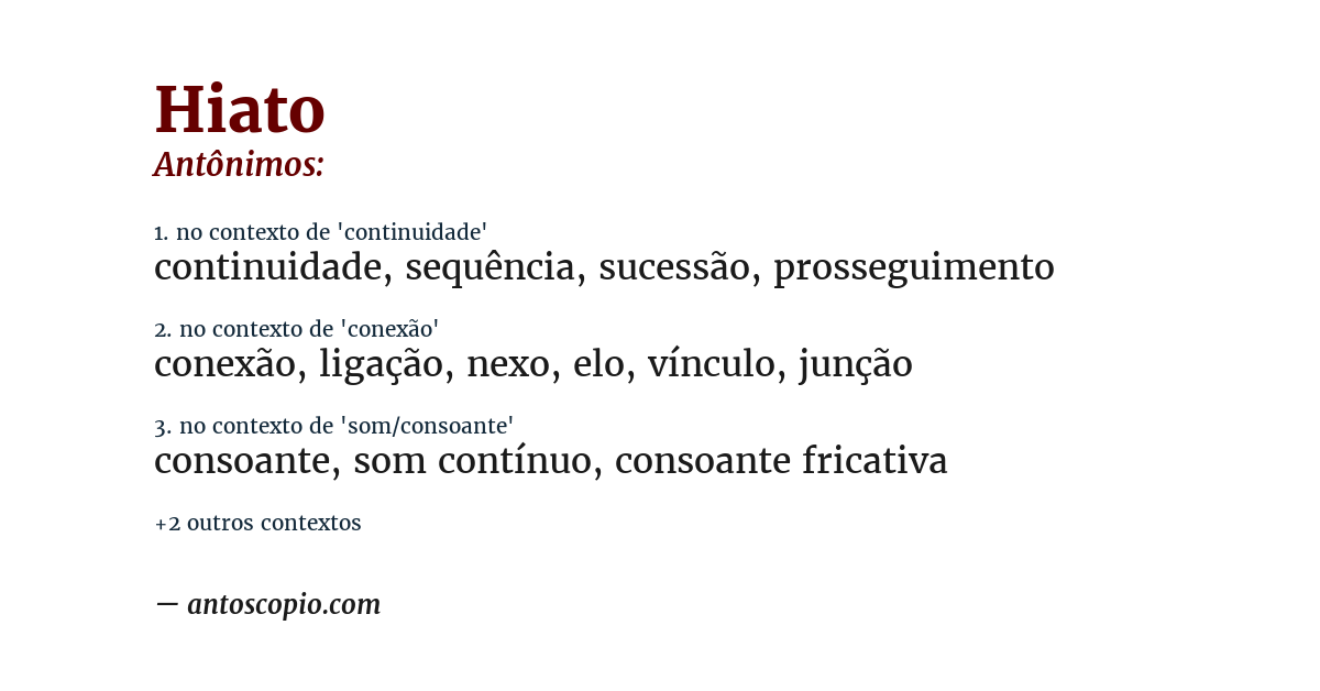 Antônimo de hiato