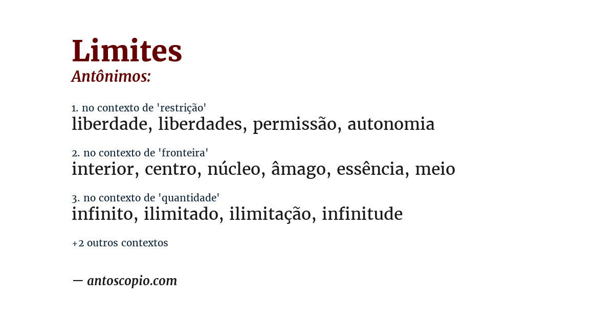 Antônimo de limites