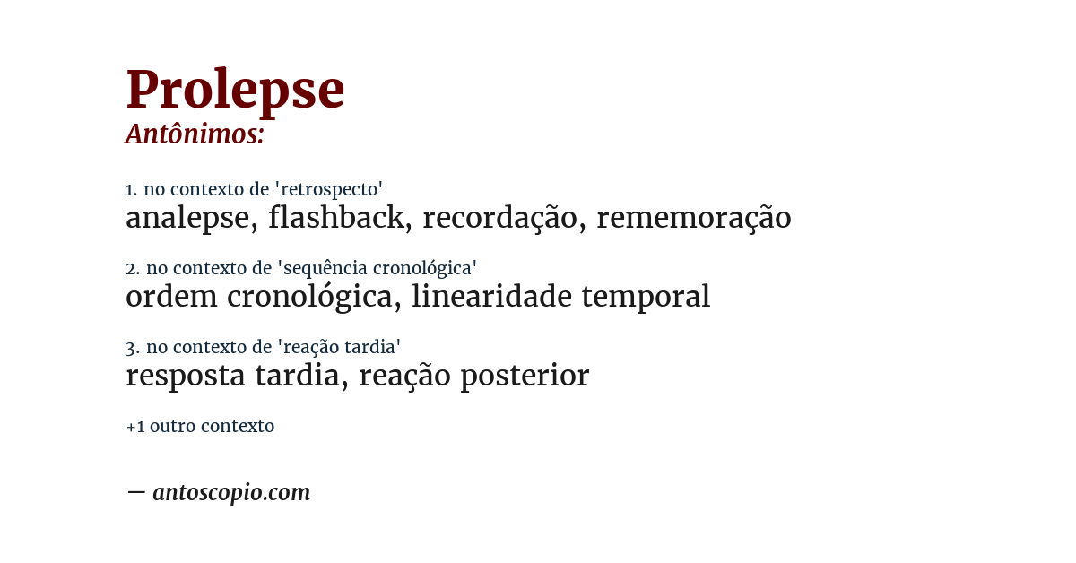 Antônimo de prolepse