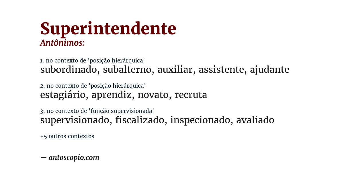 Antônimo de superintendente