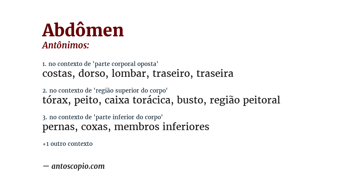 Antônimo de abdômen