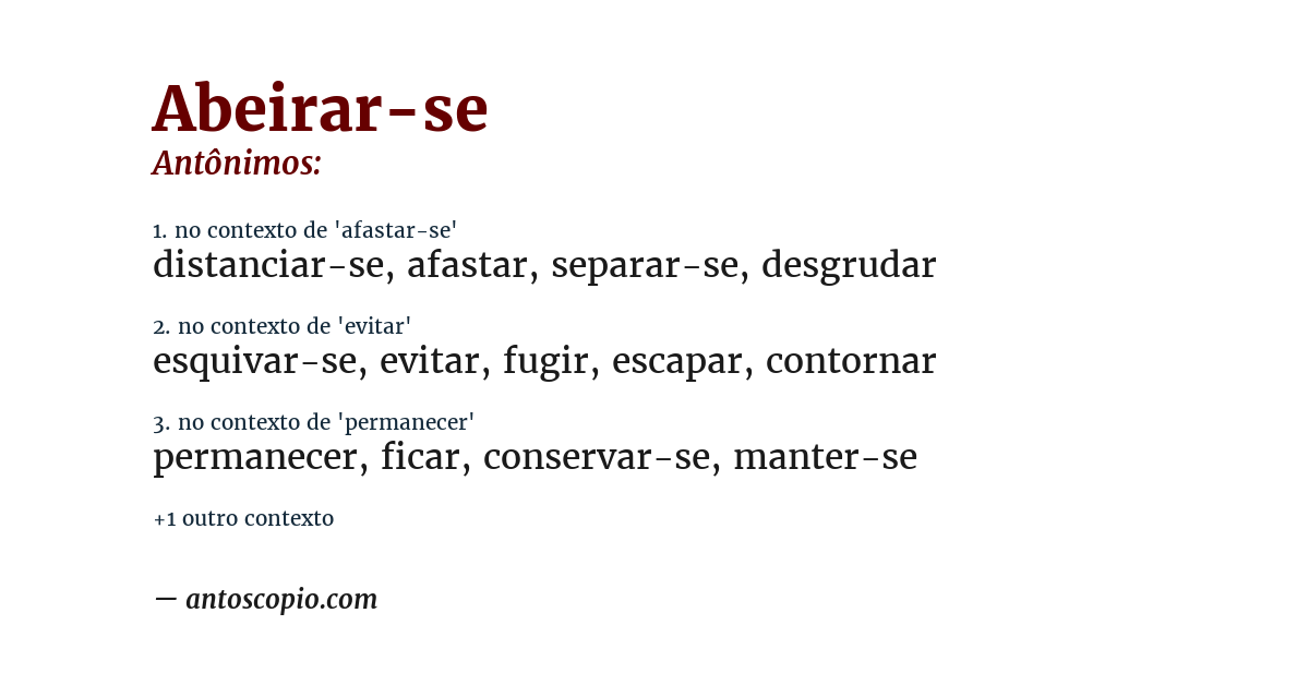 Antônimo de abeirar-se