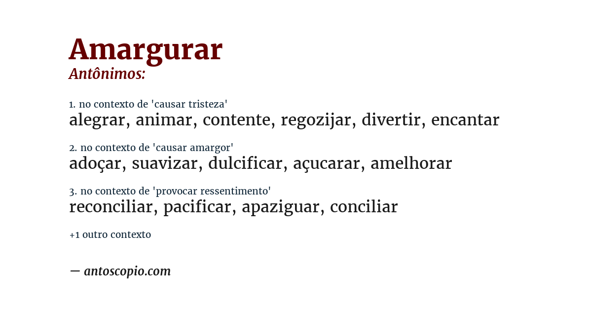 Antônimo de amargurar