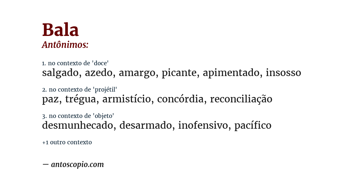 Antônimo de bala