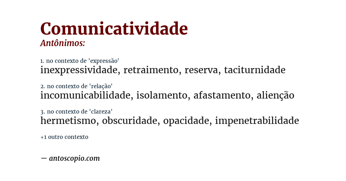 Antônimo de comunicatividade