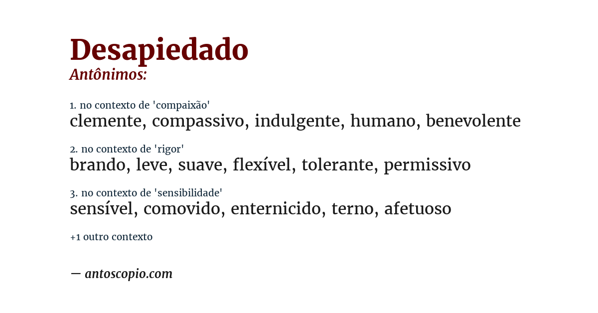 Antônimo de desapiedado
