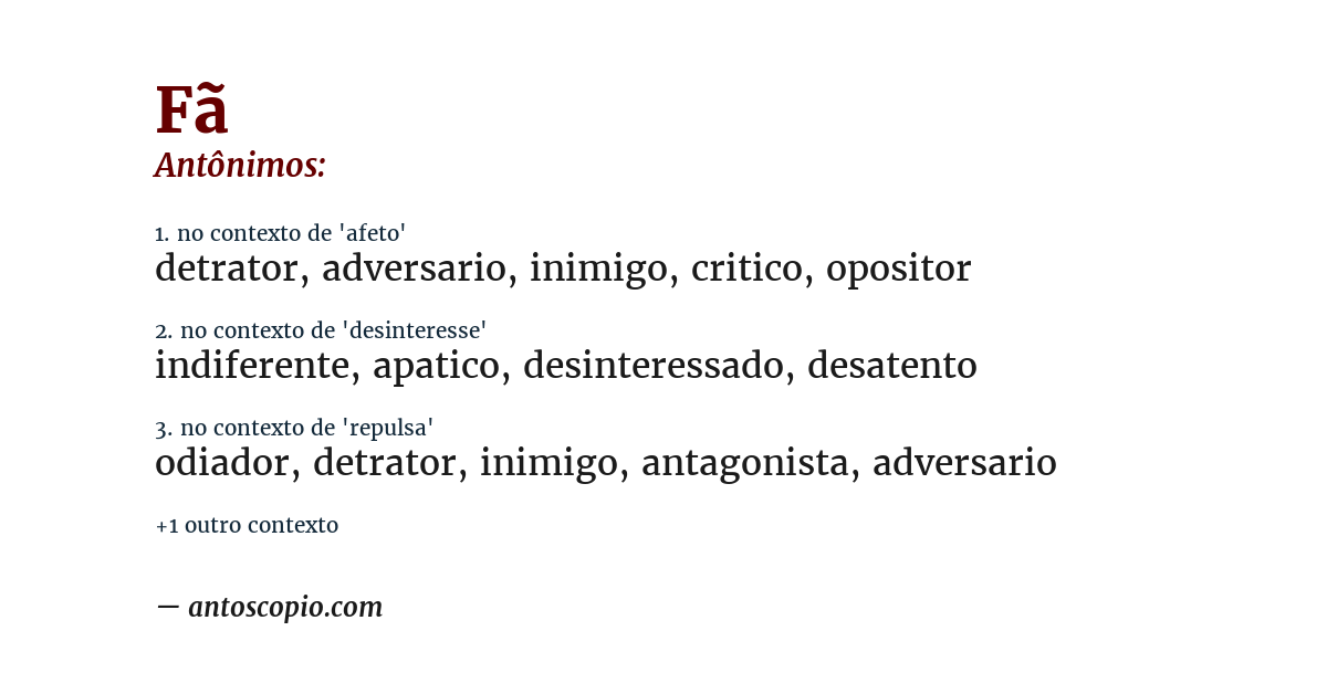 Antônimo de fã