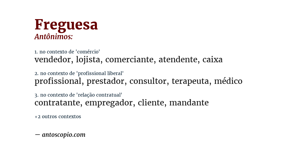 Antônimo de freguesa