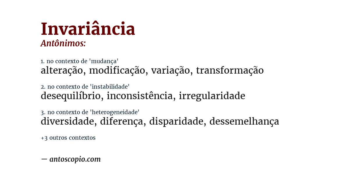 Antônimo de invariância
