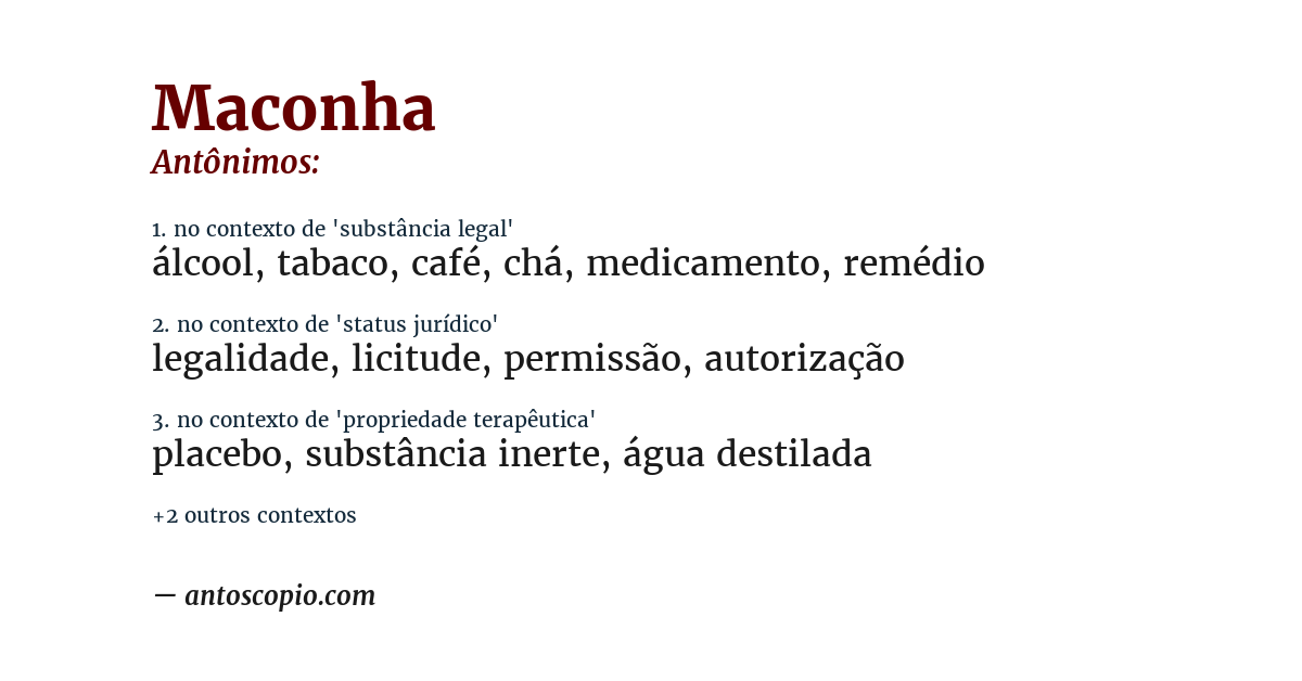 Antônimo de maconha