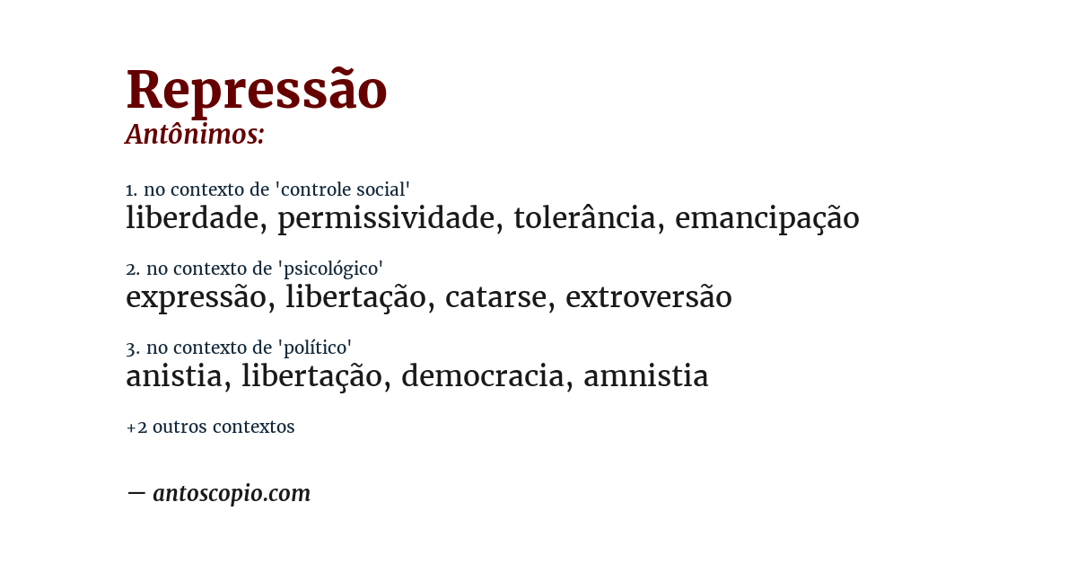 Antônimo de repressão