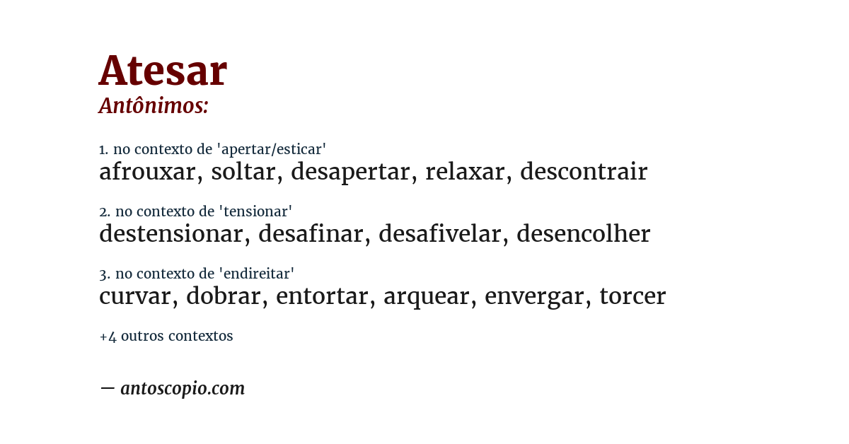 Antônimo de atesar