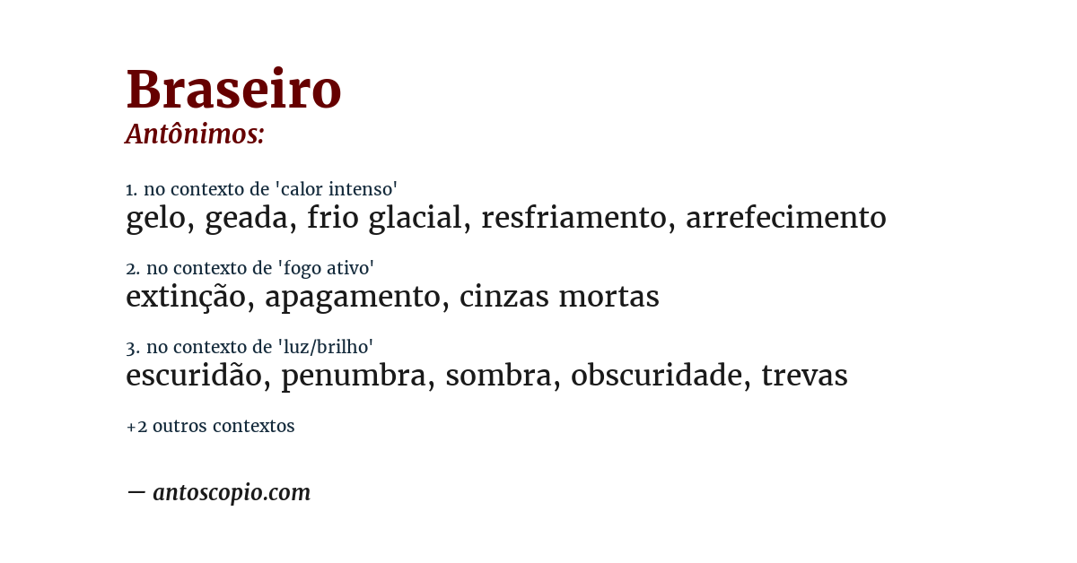 Antônimo de braseiro