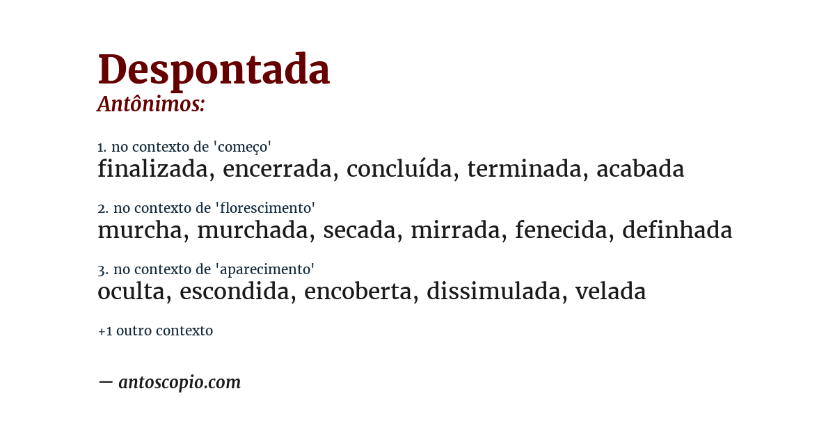 Antônimo de despontada