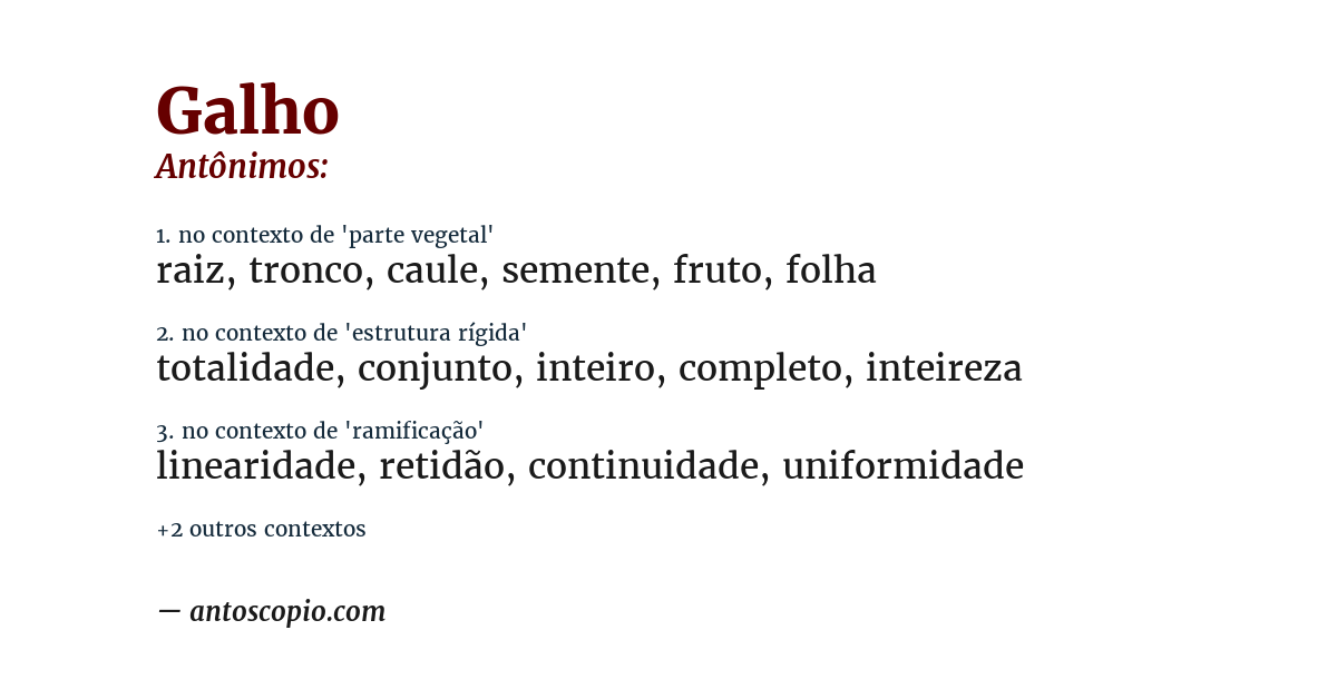 Antônimo de galho