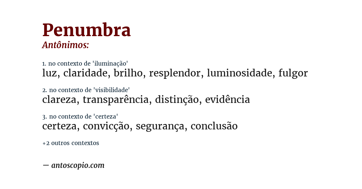 Antônimo de penumbra