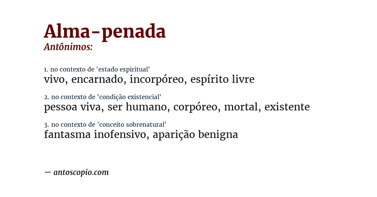 Antônimo de alma-penada
