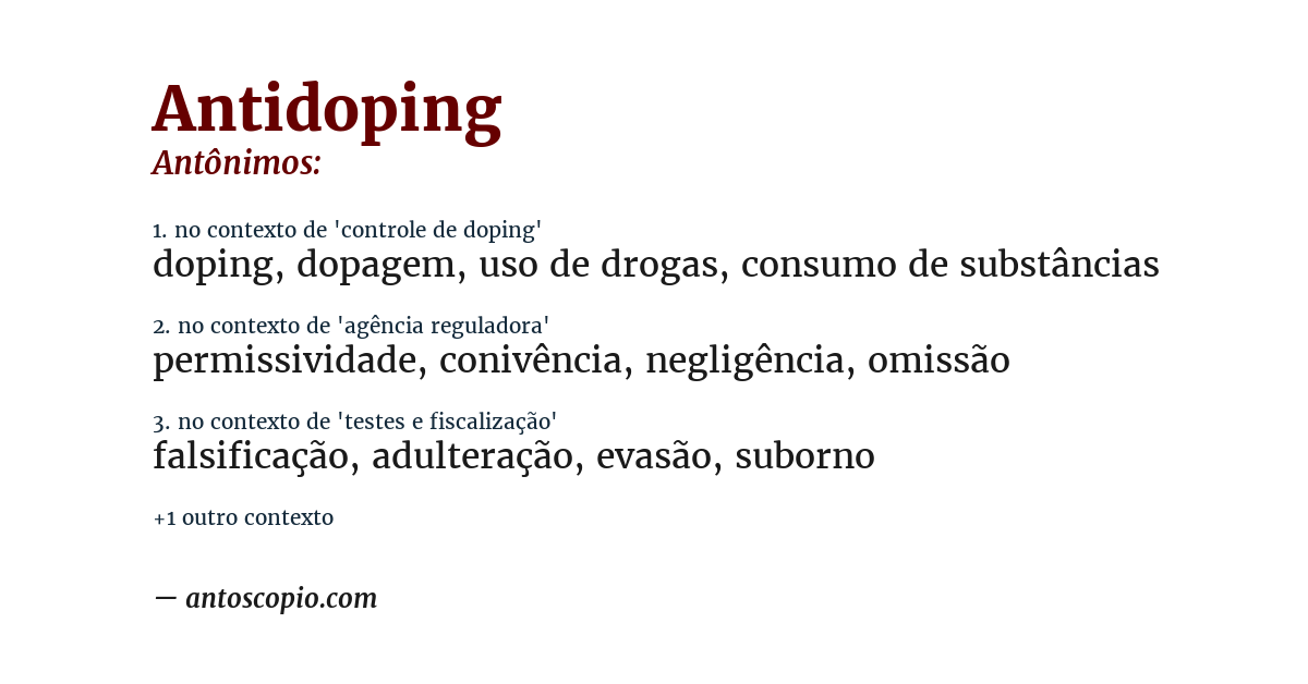 Antônimo de antidoping