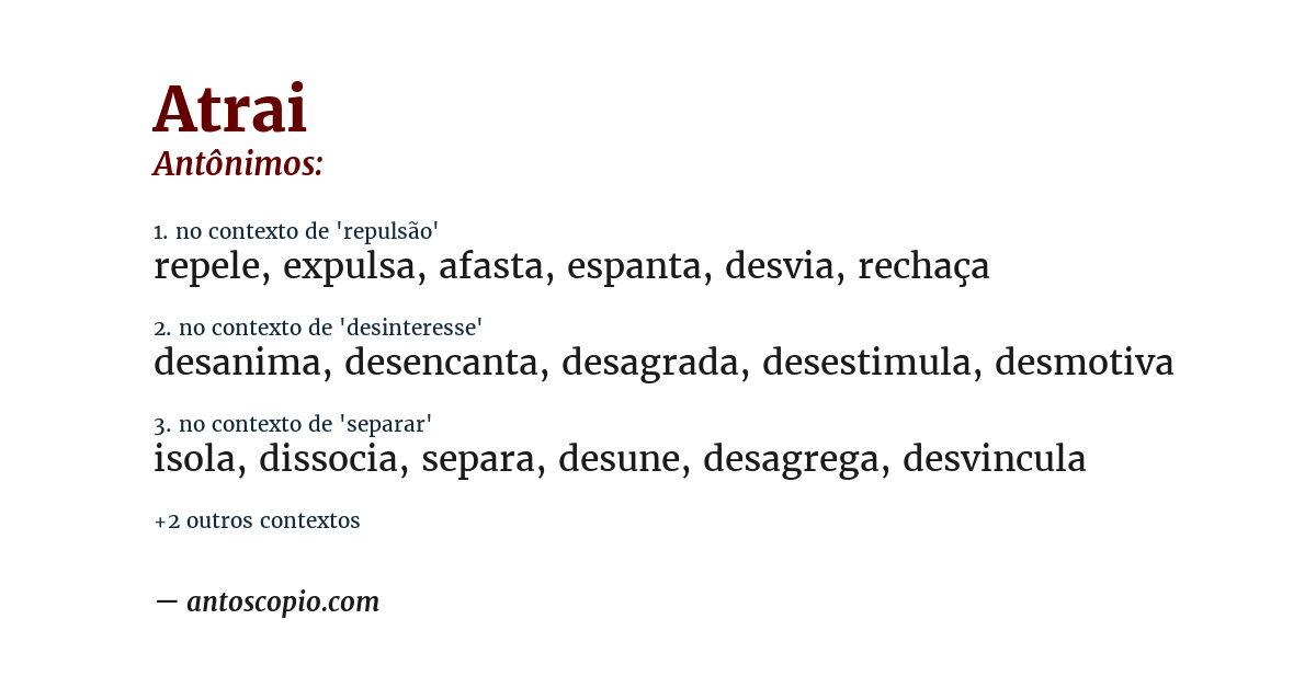 Antônimo de atrai