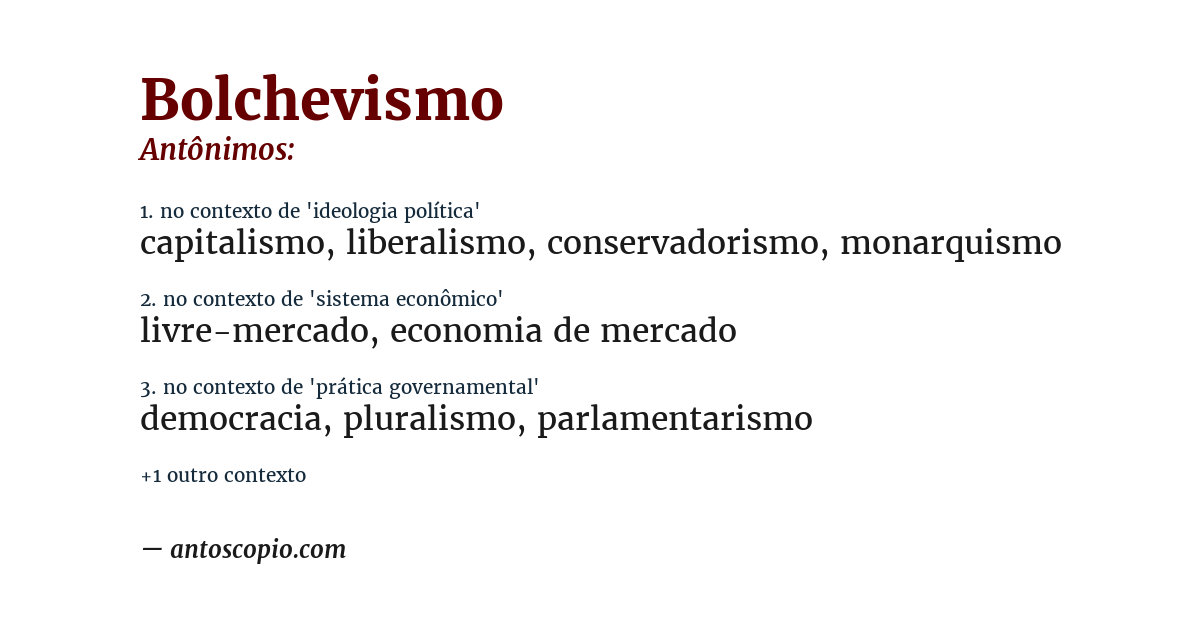 Antônimo de bolchevismo